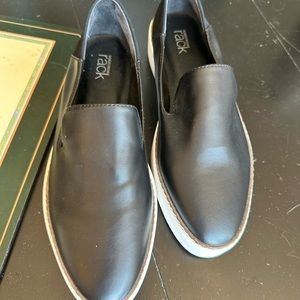 NWOT Nordstrom Rack Leather slip ons black